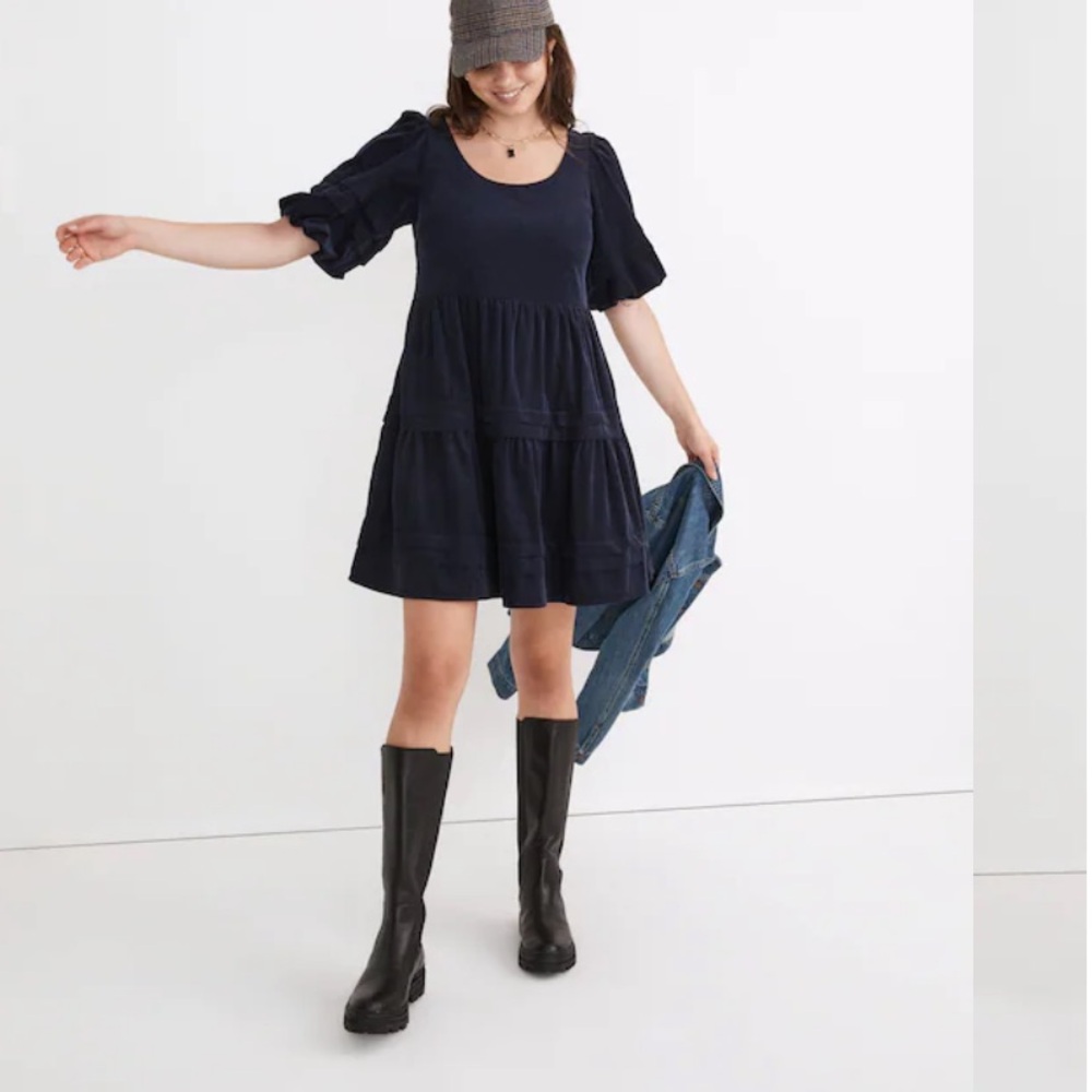 Madewell Corduroy Tiered Mini Dress